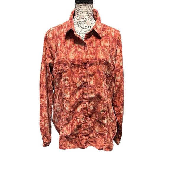 Women’s Autumn Orange WOOLRICH Button Up Shirt, Size L Cozy Fall Fairy Office - Picture 1 of 8